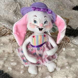 2009 w/ Tag Annalee Doll 12” Easter Parade Girl Bunny Spring